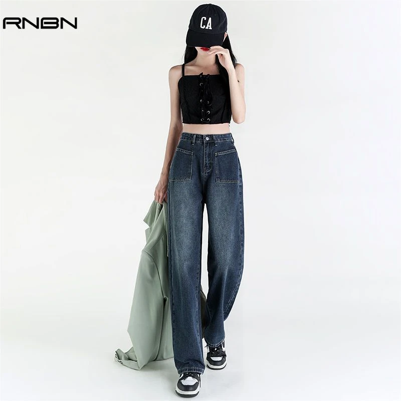 【送腰带】显腿长加绒高腰百搭2025秋冬宽松显高休闲牛仔裤女直筒裤