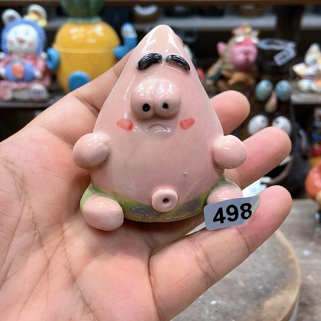 摆件直播间手工抽象陶瓷摆件498