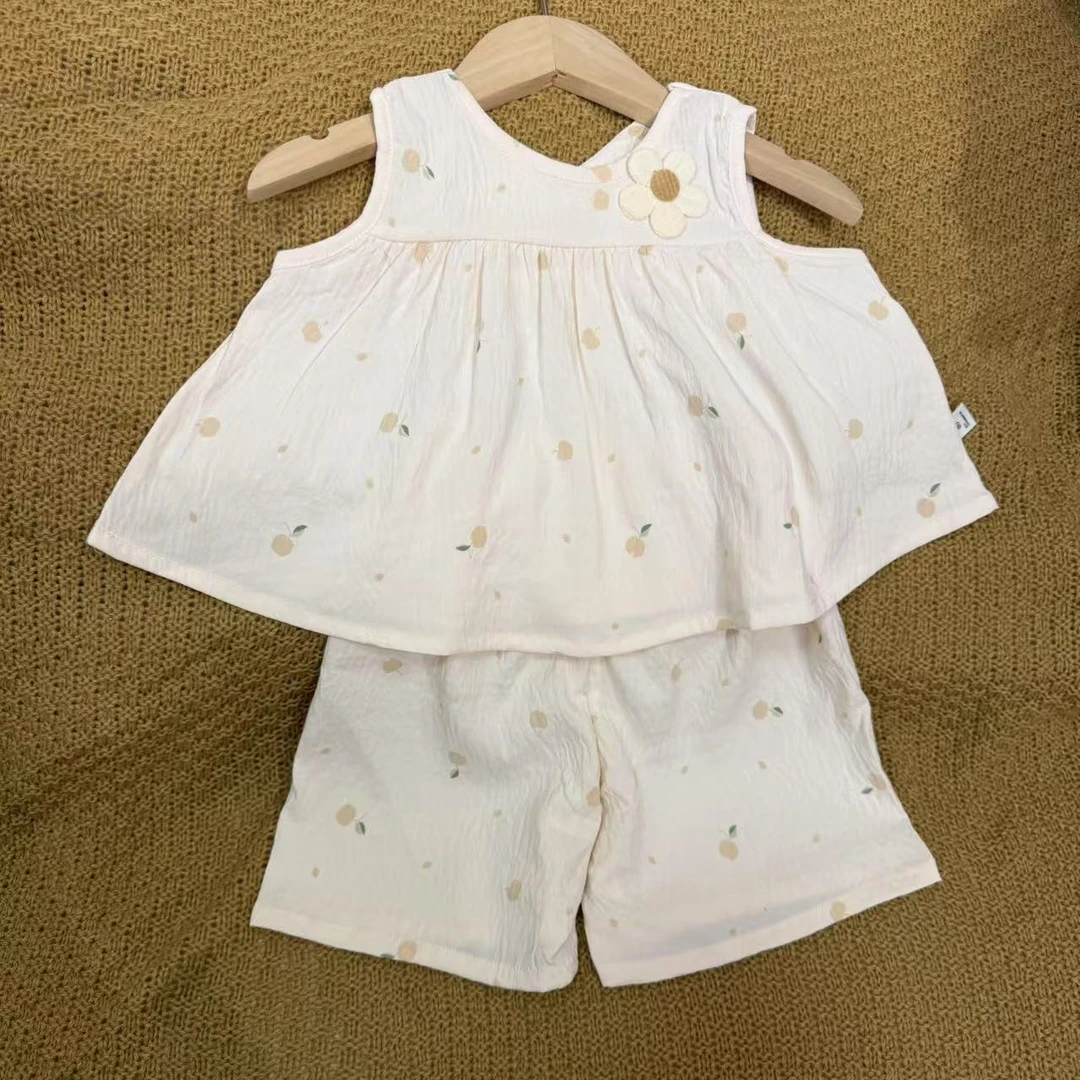 儿童夏季新款套装超柔舒适空调服舒适透气可外出可家居无袖洋气