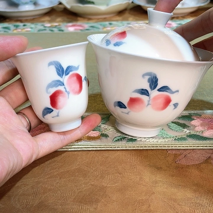 【闪购商品】桃问盖碗➕舍予茶杯哈哈哈