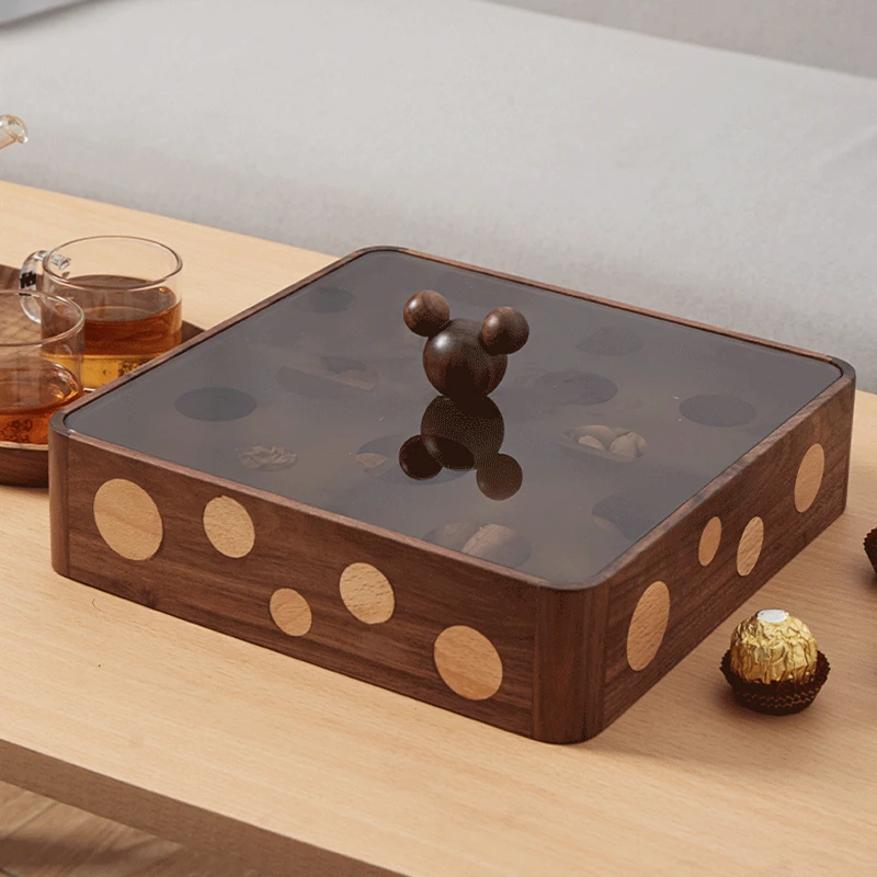 波点干果盒 北美黑胡桃实木创意摆件新年礼物