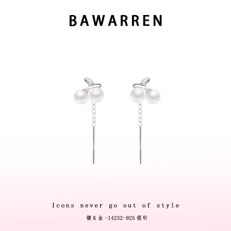 925银耳饰 Bawarren 意❤ 14232-【小樱桃】时尚百搭耳环
