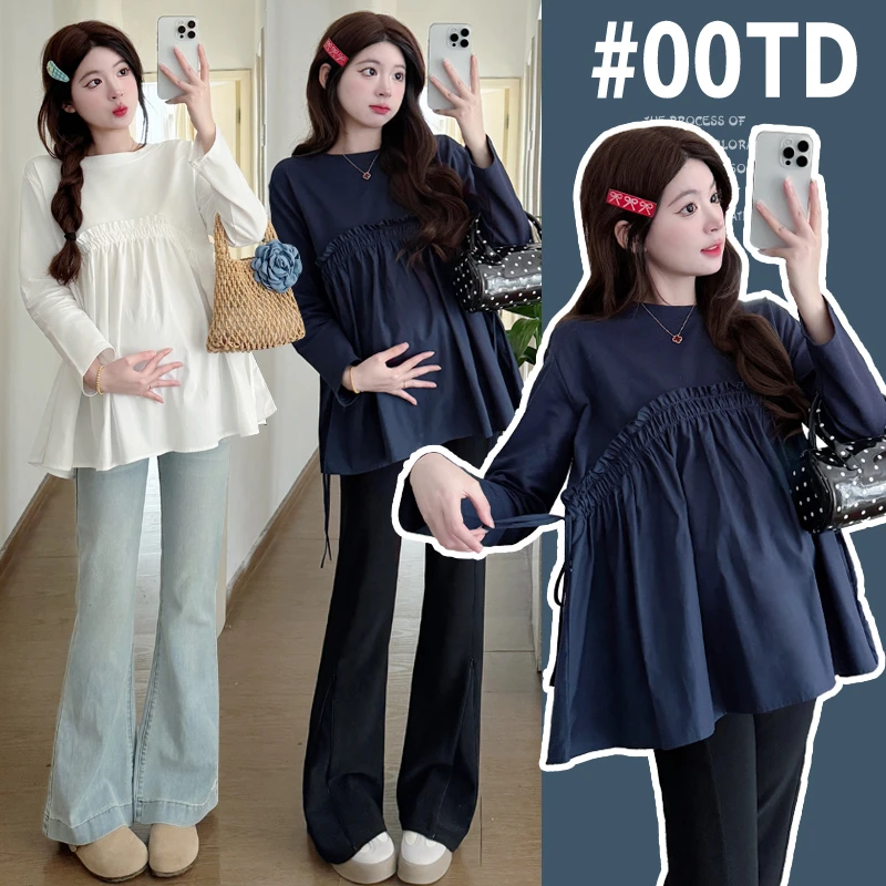 【晴晴】2025春季新款孕妇上衣时尚百搭减龄宽松大码显瘦娃娃衫春装