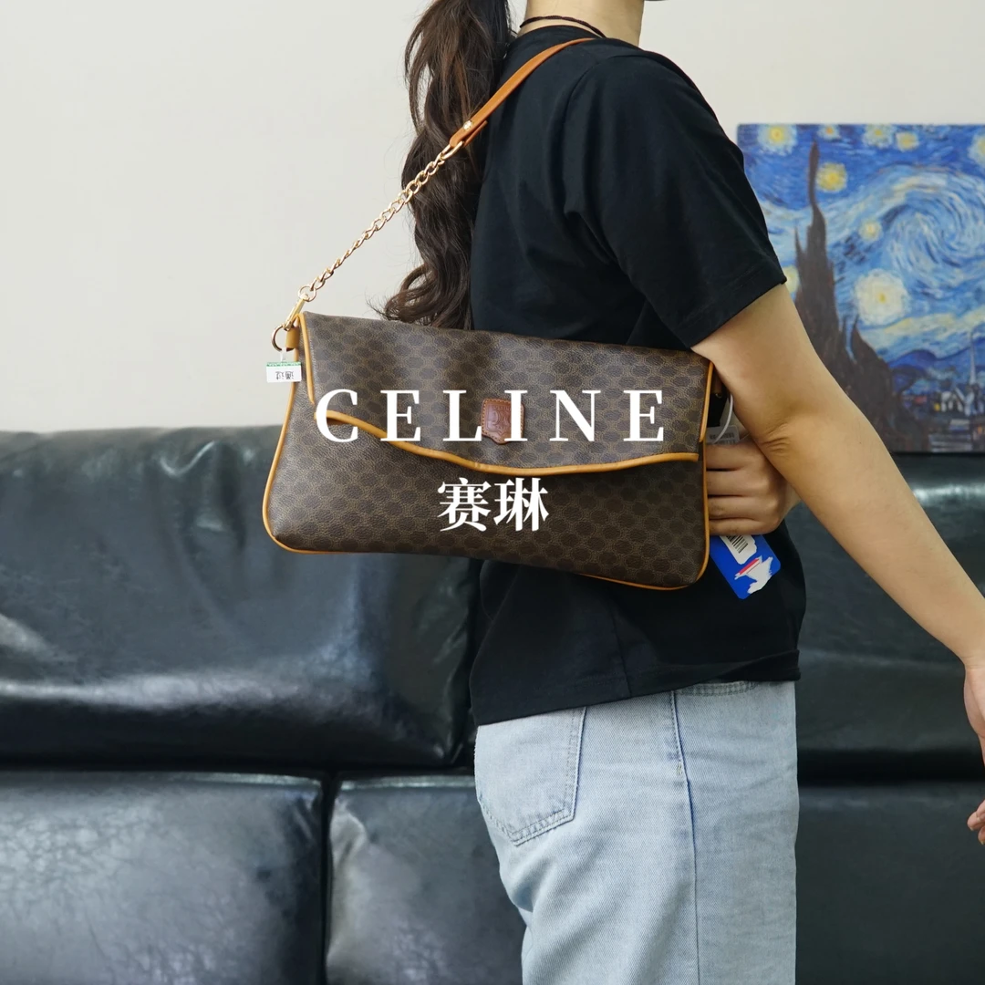 95新 Celine/思琳 老花信封单肩包/AR06409015/9015
