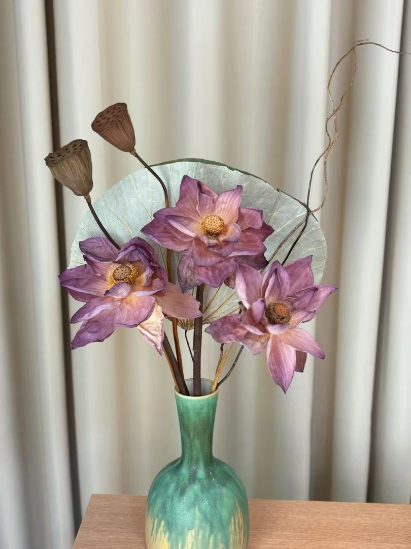 【荷塘月色】干花禅意天然荷花莲蓬混搭花束江南烟雨的干枯美学