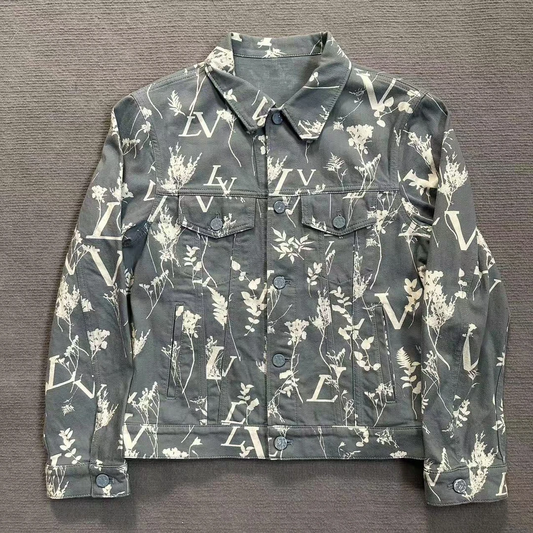 全新未使用 LouisVuitton/路易威登  植物字母印花牛仔外套 46码