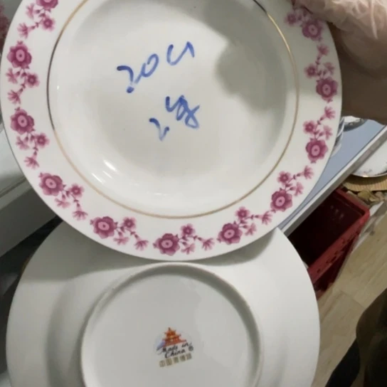 瓷片陶瓷陶瓷8英寸深盘2个高岭土