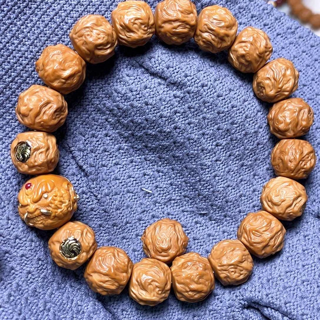手串猴头核桃恶僧精工龙蛇之变尺寸13+全品聚宝盆