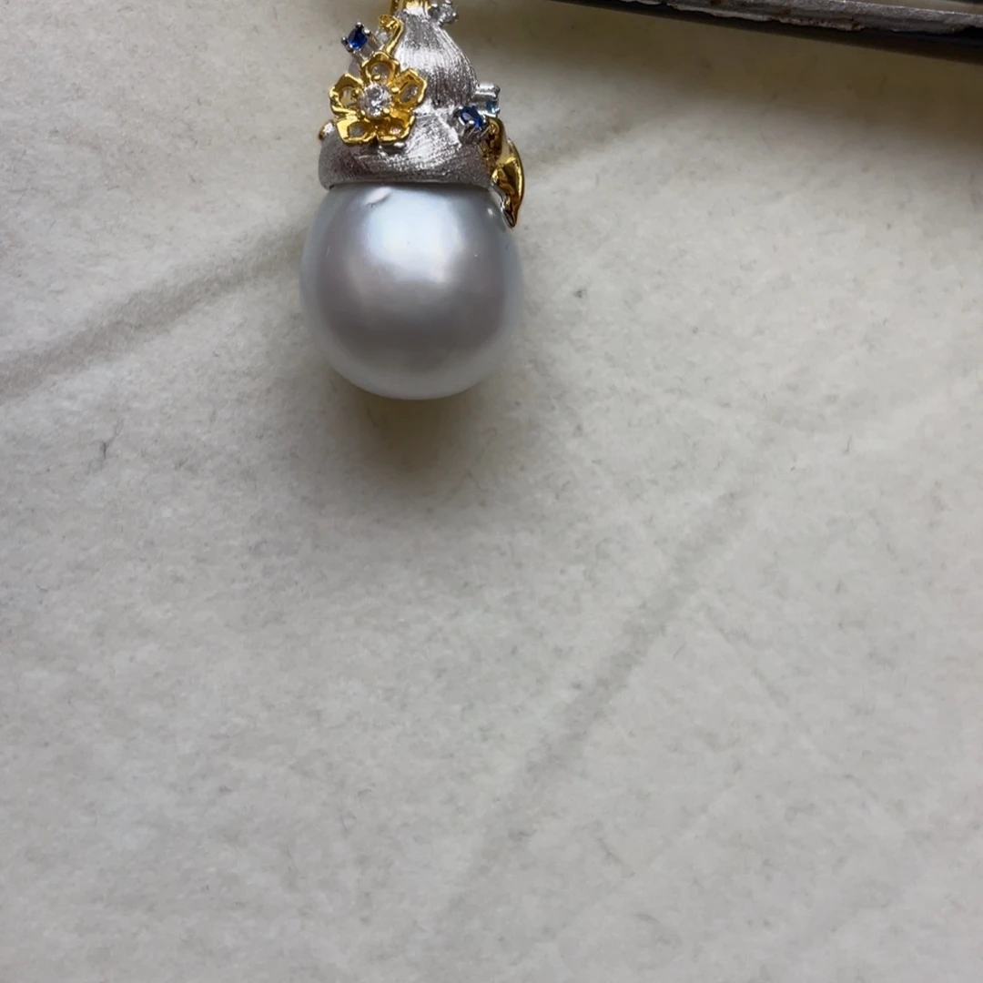 银S925镶嵌吊坠(不含链)海水珍珠