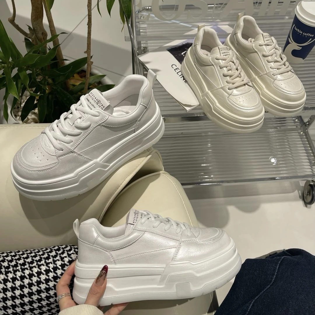 【CC家】 艾模儿春款厚底小白鞋《珍珠米》98AD136图