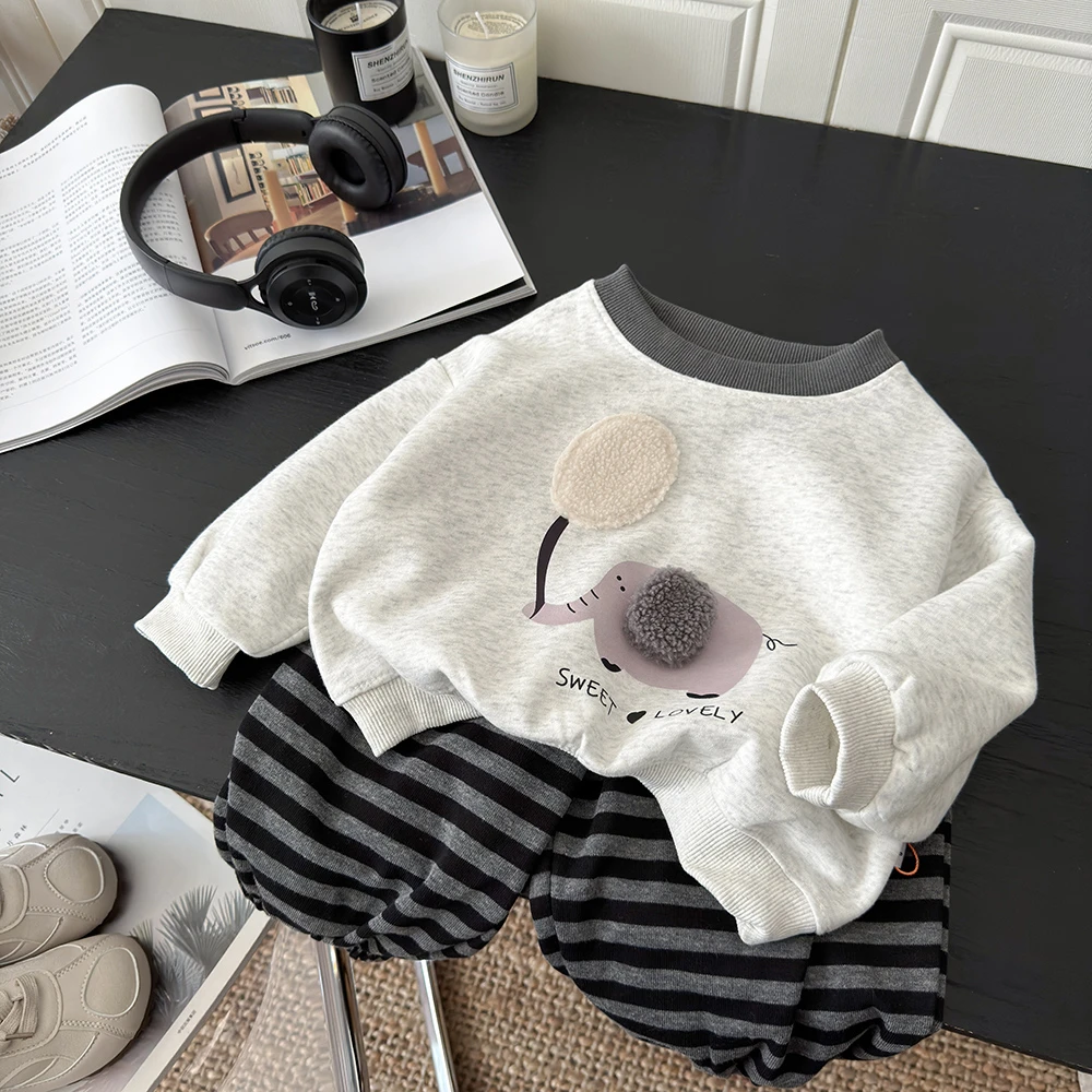 2025秋季新款儿童长袖卫衣韩版休闲裤儿童套装