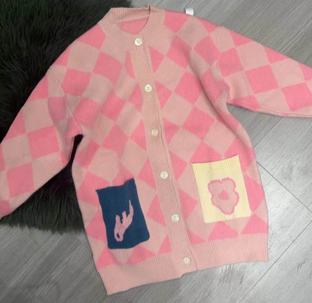 女童针织开衫外套春秋洋气时髦女大童宽松软糯温柔风上衣潮