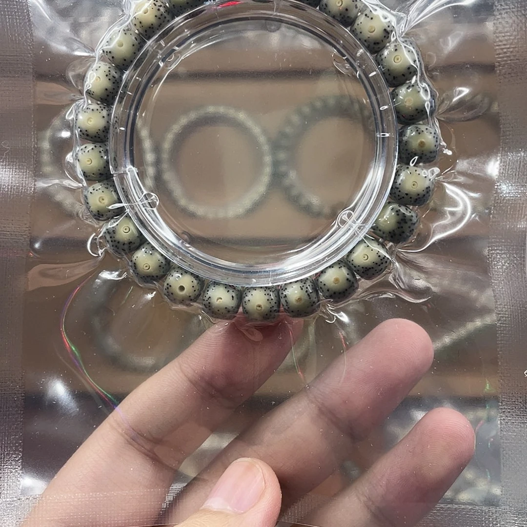 ****手串星月菩提星月菩提9绿包白双留白