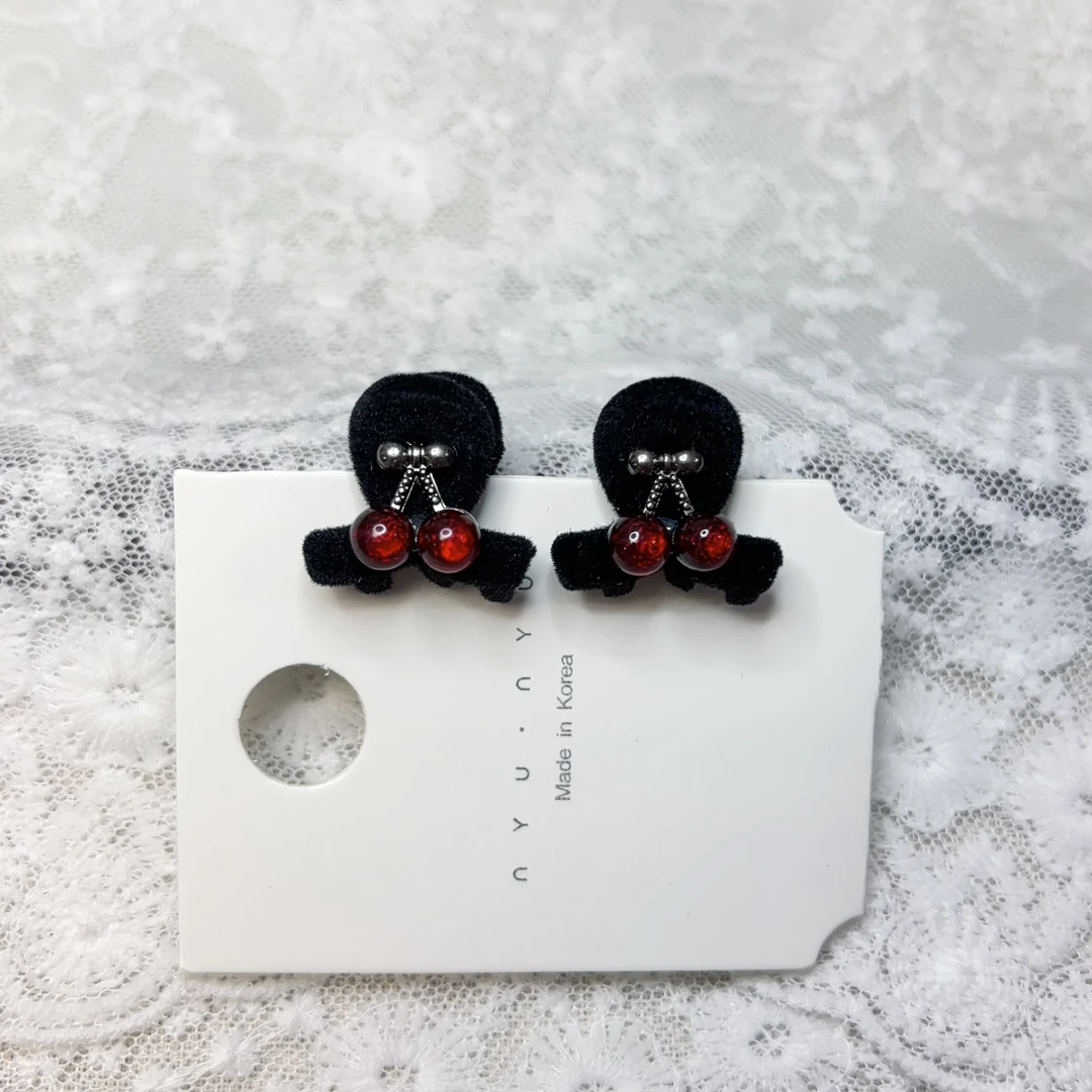 韩国东大门饰品小樱桃抓夹小顶夹碎发夹