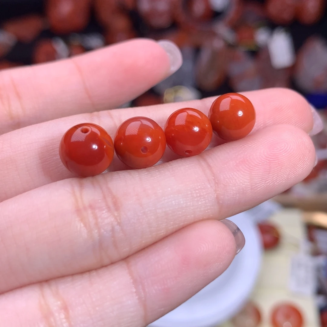 啾***啾南红玛瑙未镶嵌珠宝半成品单珠
