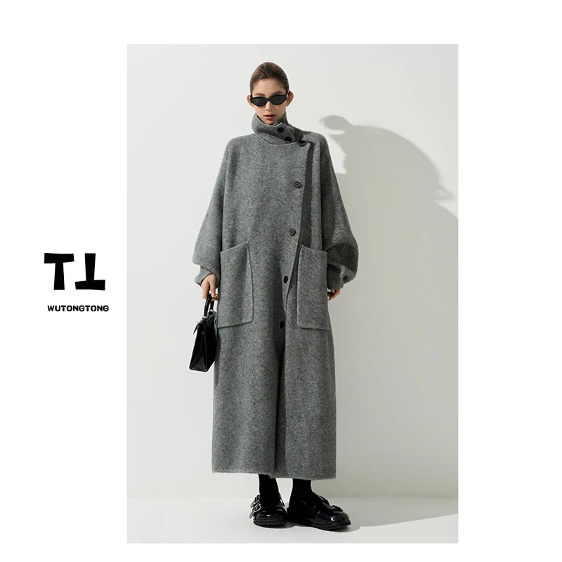 10/09【醒秋集】秋冬季过膝开衫毛衣女宽松长款加厚大衣外套62777