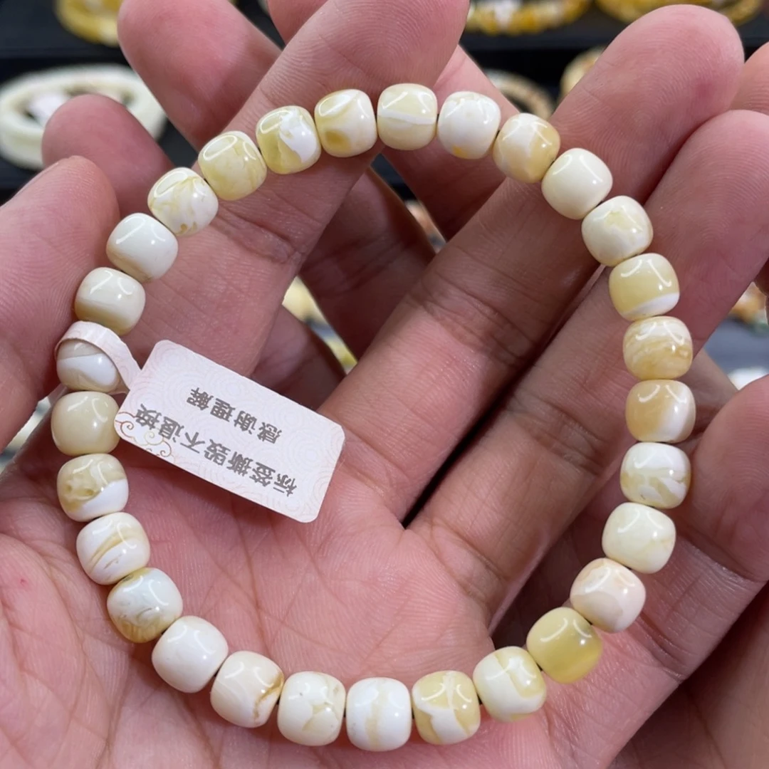 未镶嵌琥珀手串E179金瓷白老型手串