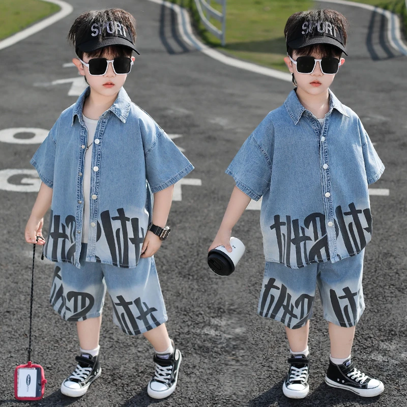 男童痞帅炸街套装宝宝衣服夏季薄款儿童短袖休闲夏装个性潮牌夏款