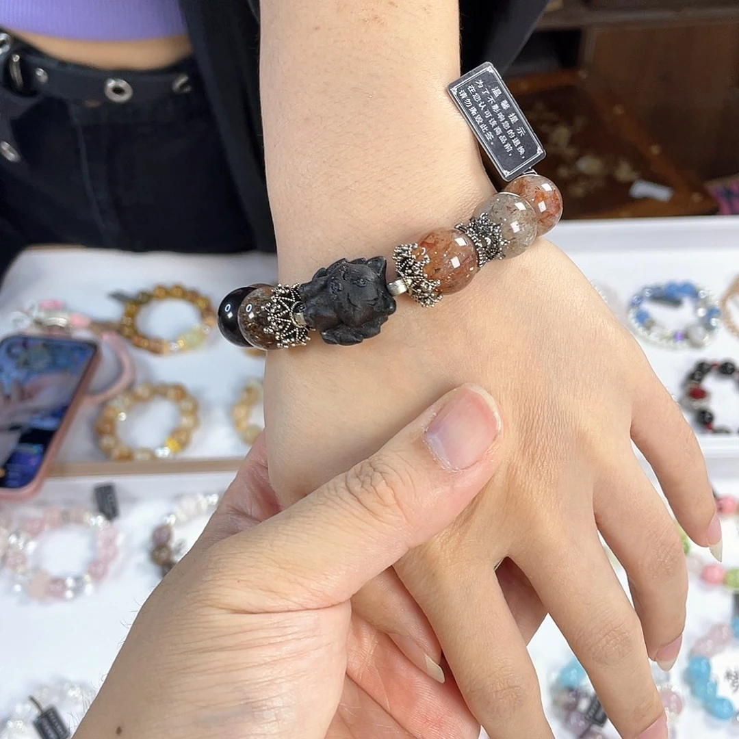 水晶手链银S925镀金镶嵌