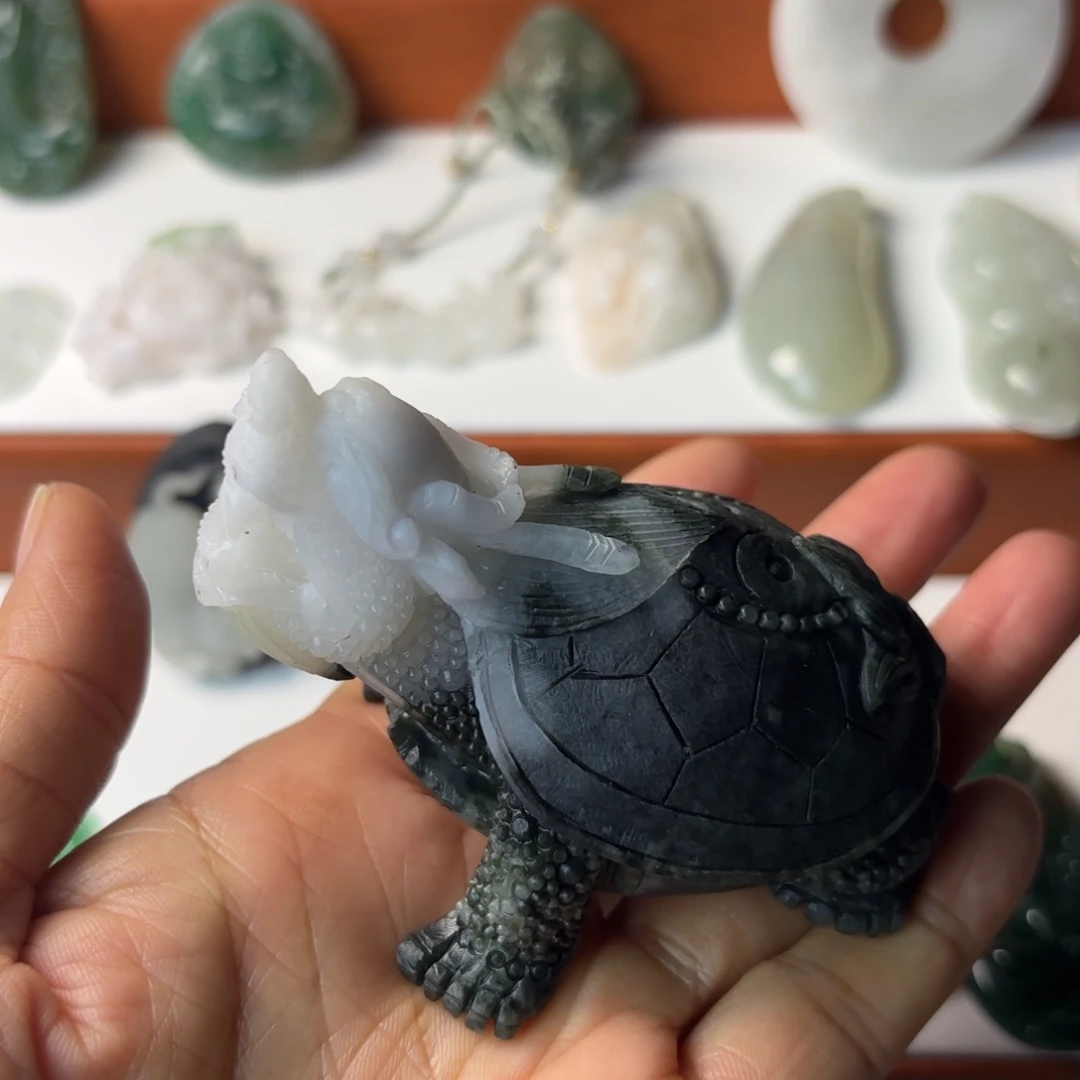 柯***叁独山玉未镶嵌独玉手把件