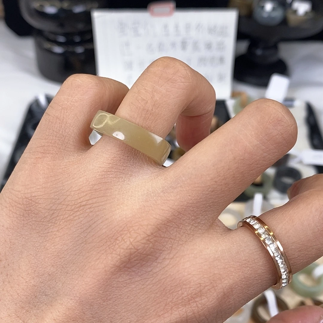 未镶嵌戒指和田玉Q50一口糖饭团17.1不退换