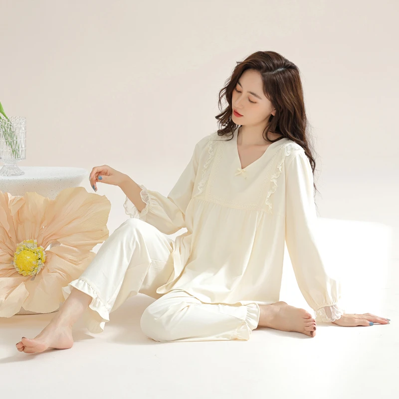 女长袖睡衣家居服套装舒适秋冬宽松套装休闲3215