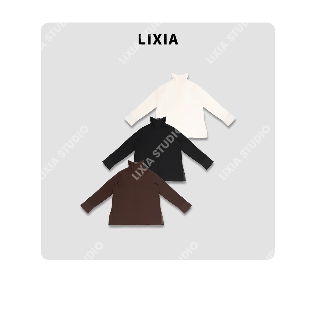 LIXIA【雪纺轻纱】国风感气质轻奢百搭款高领雪纺衬衫-D10770