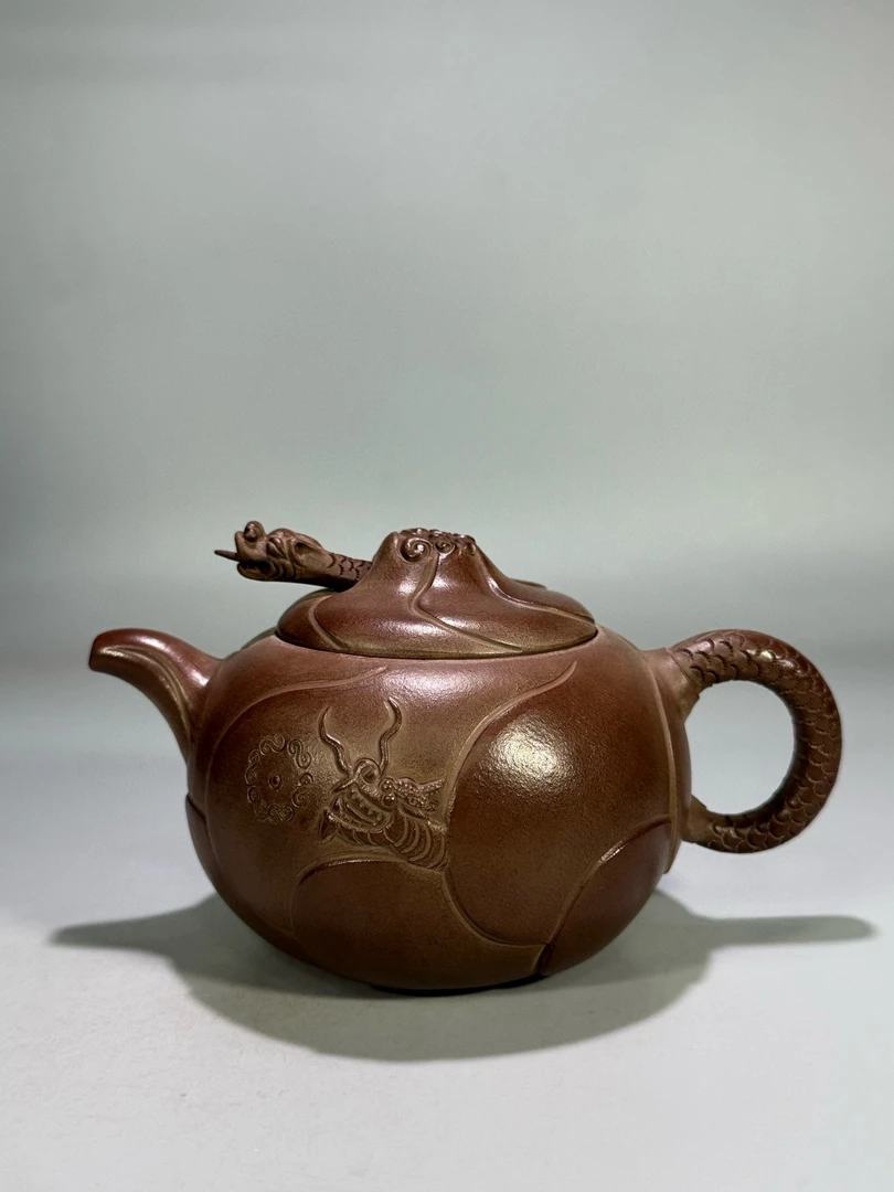 鱼化龙 落款「邵大亨」容量约500cc 尺寸17.9×12×9.7cm