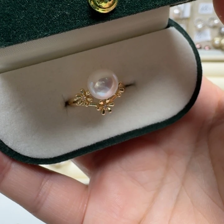 合金淡水珍珠戒指