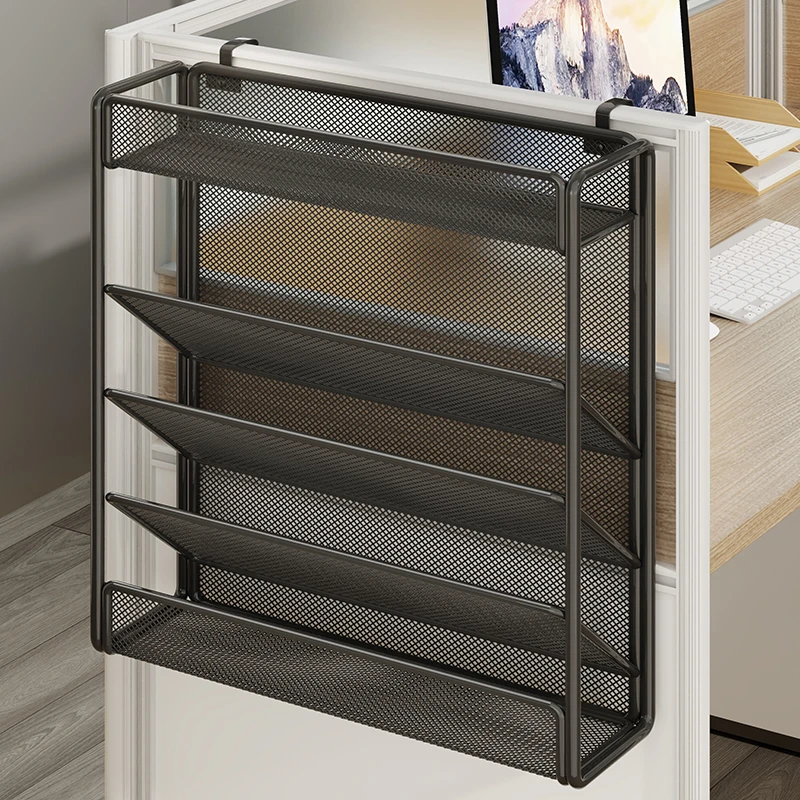 桌旁文件收纳架办公室多层a4资料筐文件夹悬挂置物架大容量收纳盒