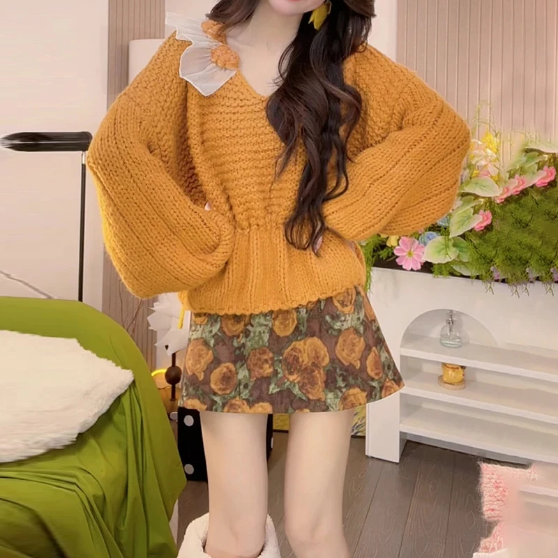 2025秋冬新款女士绑带设计紫色针织衫收腰显瘦高级感超好看针织衫