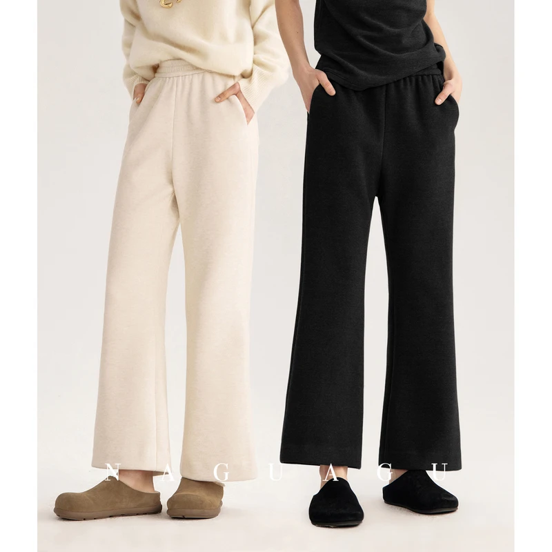 【暖绒九分裤王】定制亲肤软弹面料 松紧腰微喇通勤休闲裤秋冬女