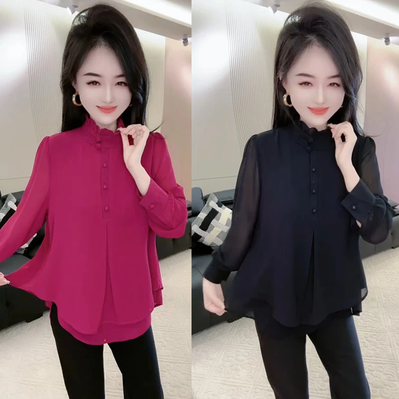 网红爆款时尚减龄宽松显瘦中长款设计上衣气质百搭简约休闲衬衫女