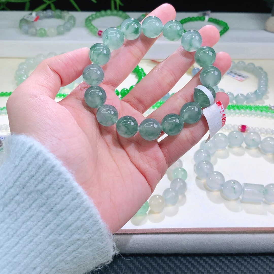 翡翠未镶嵌手链卡12.7