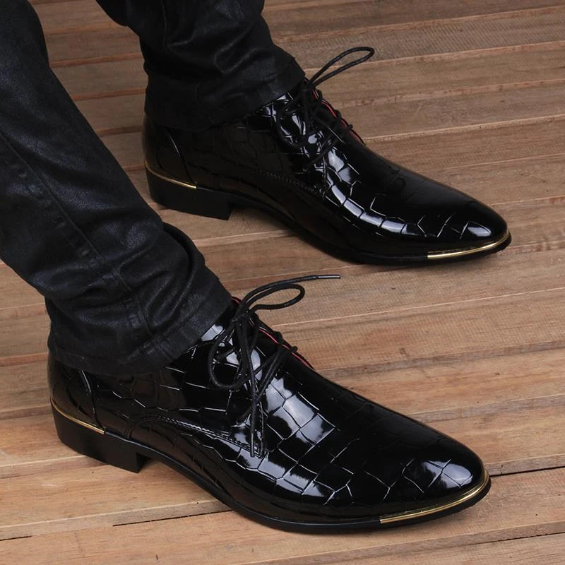 秋季皮鞋男商务正装真皮男士尖头皮鞋青年韩版内增高黑色英伦男鞋