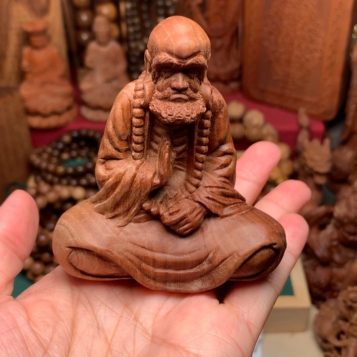 檀香木把件老山檀达摩