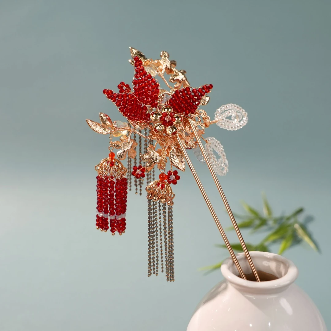 古悦倾城【踏雪寻梅发钗】古风汉服发饰日常盘发簪子