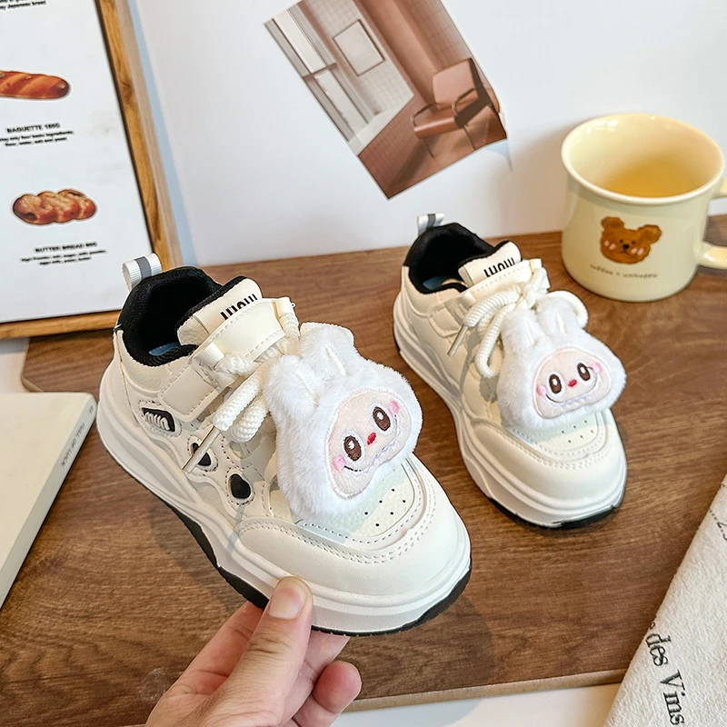 ABC儿童拉布布小白鞋2025春秋季轻便休闲风女童运动鞋学生ins鞋子