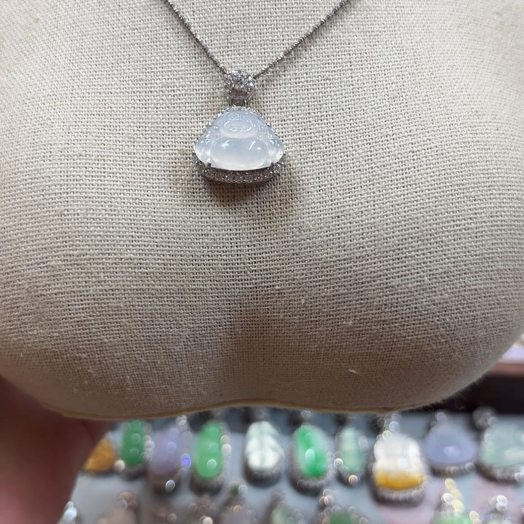 翡翠银S925镶嵌吊坠(不含链)