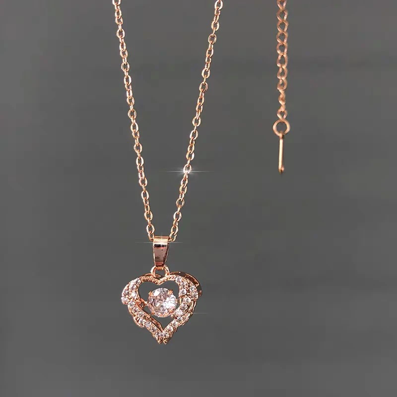 钛钢项链 7897 灵动爱心项链轻奢小众网红时尚百搭饰品首饰