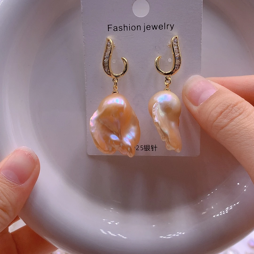 淡水珍珠银S925镶嵌颈饰耳环