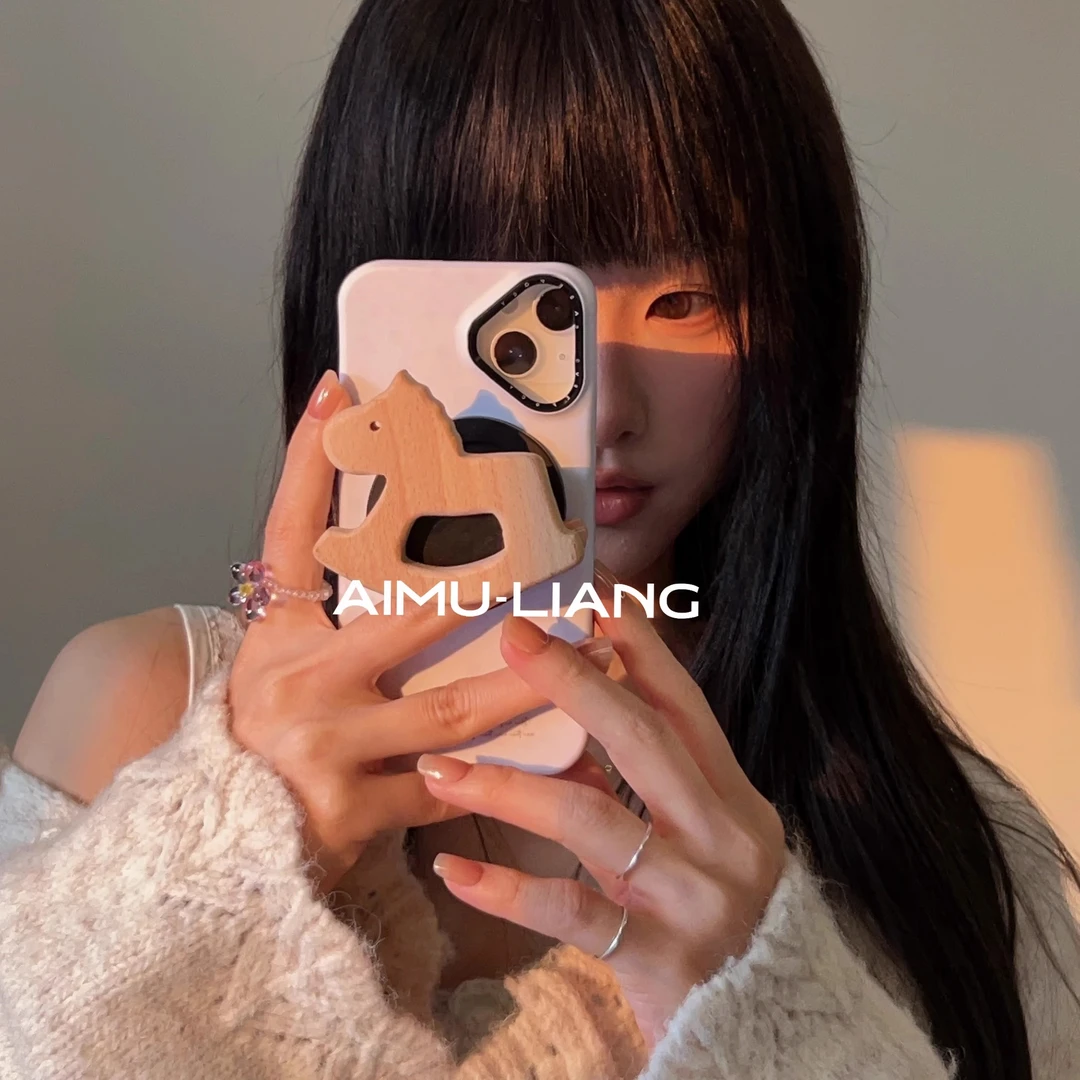 AIMU原创浅紫茄花支架适用苹果iPhone17/16promax手机壳15141312