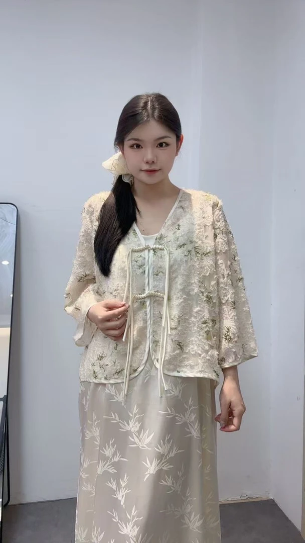 【101-180新中式禅意风套装】乐乐大码夏天显瘦减龄遮肉高级感套装