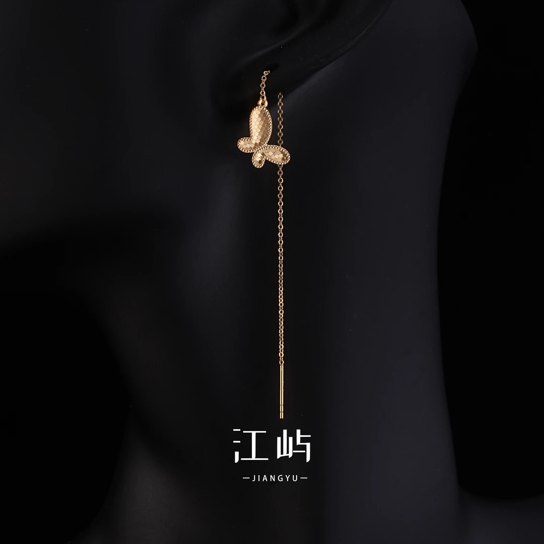 江屿 925银耳饰 碎冰冰蝴蝶耳线