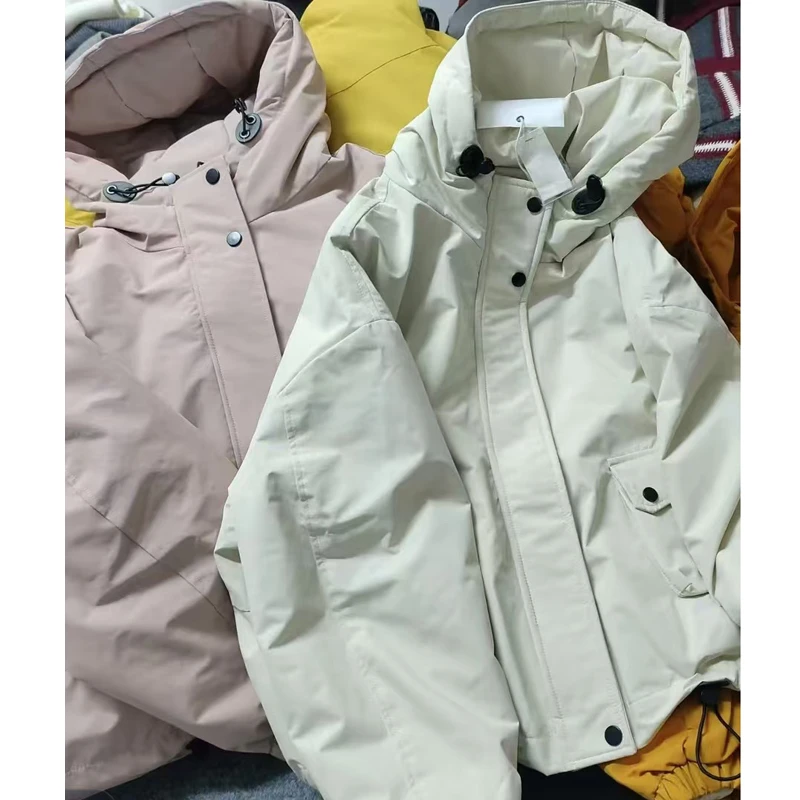 新品高端连帽冲锋衣外套 新款加厚保暖时尚宽松韩版百搭外套 2153