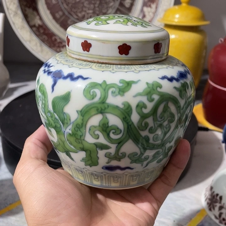 斗彩不**茶斗彩罐全品一个