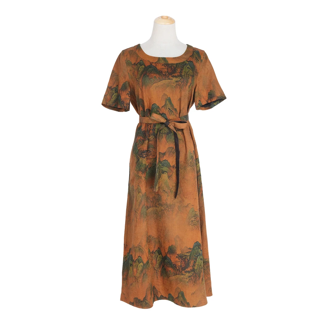 [穗春]FY8130201香云纱双面穿连衣裙