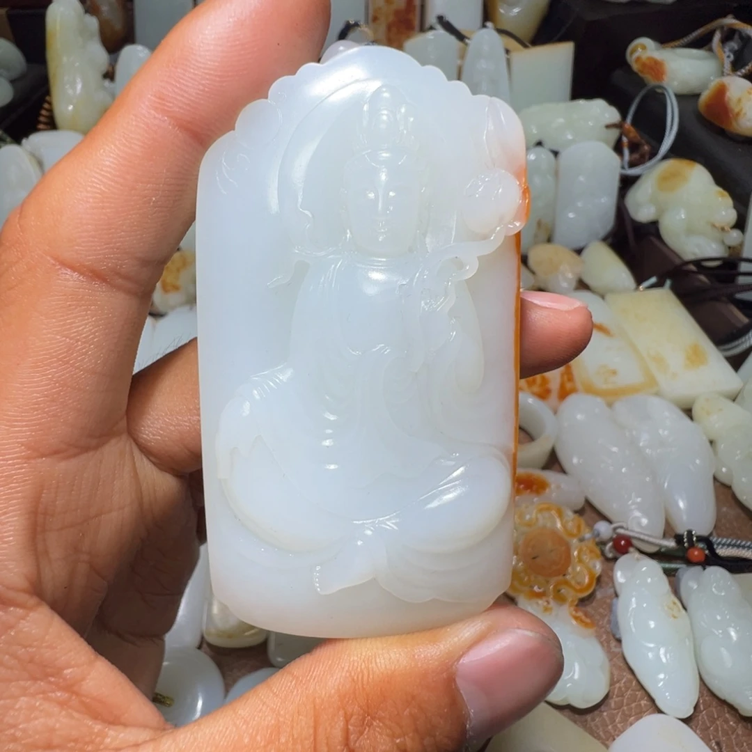 和田玉吊坠(不含链)未镶嵌拼***子