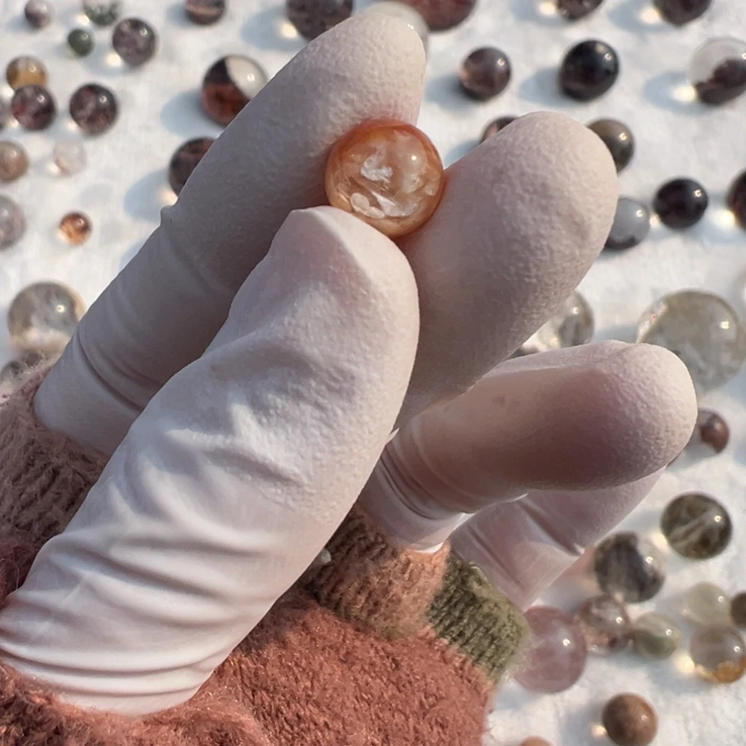 水晶兔毛团团定制打孔不退换未镶嵌❤***μ