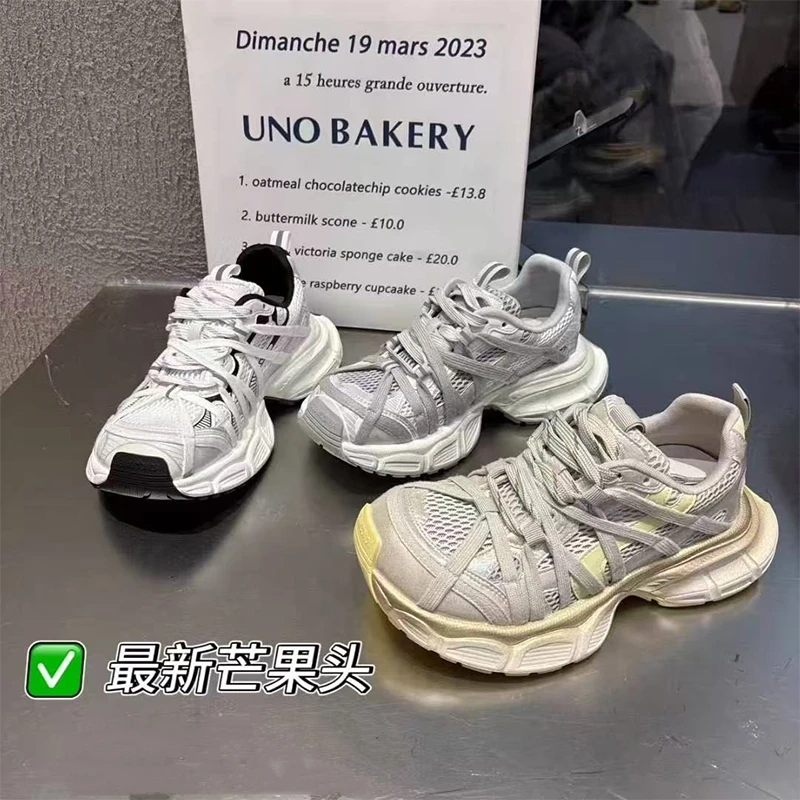 巴黎老爹鞋女款2025春秋季新款厚底增高网面透气运动鞋超火休闲鞋